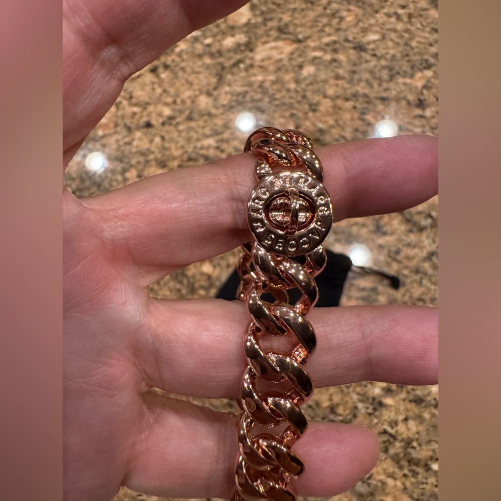 Beautiful Mark By Mark Jacobs Chain Link Bracelet Rose Gold Tone W/ Dustbag New - Picture 2 of 2